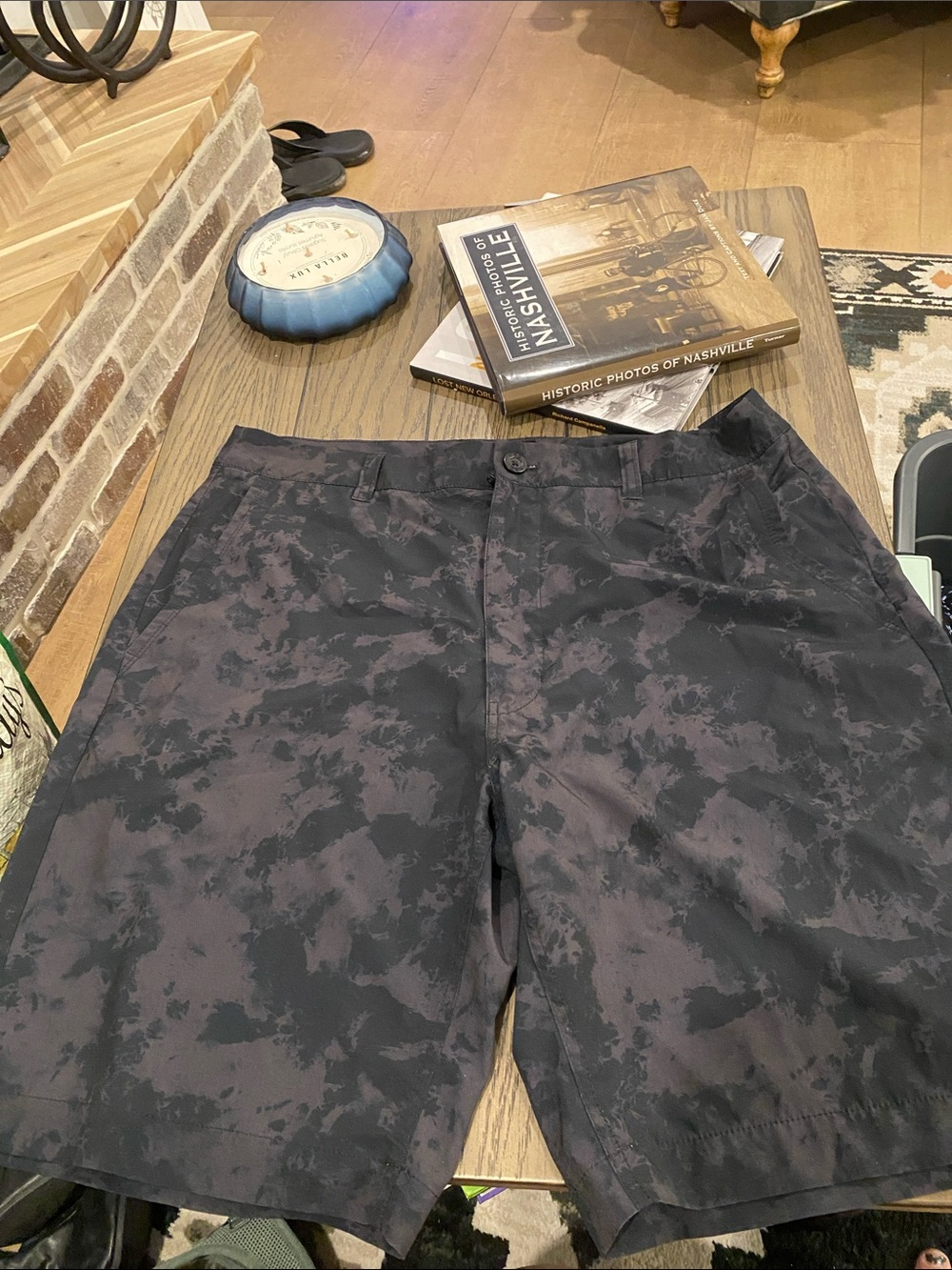 Men's Black Charcoal Camouflage Shorts